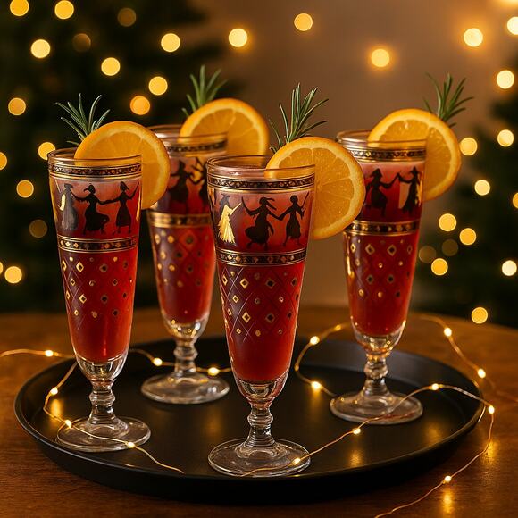 Set of 4 Vintage Aldon Greek Goddess Gold Atomic Barware Pilsner Glasses | MCM - Picture 2 of 12